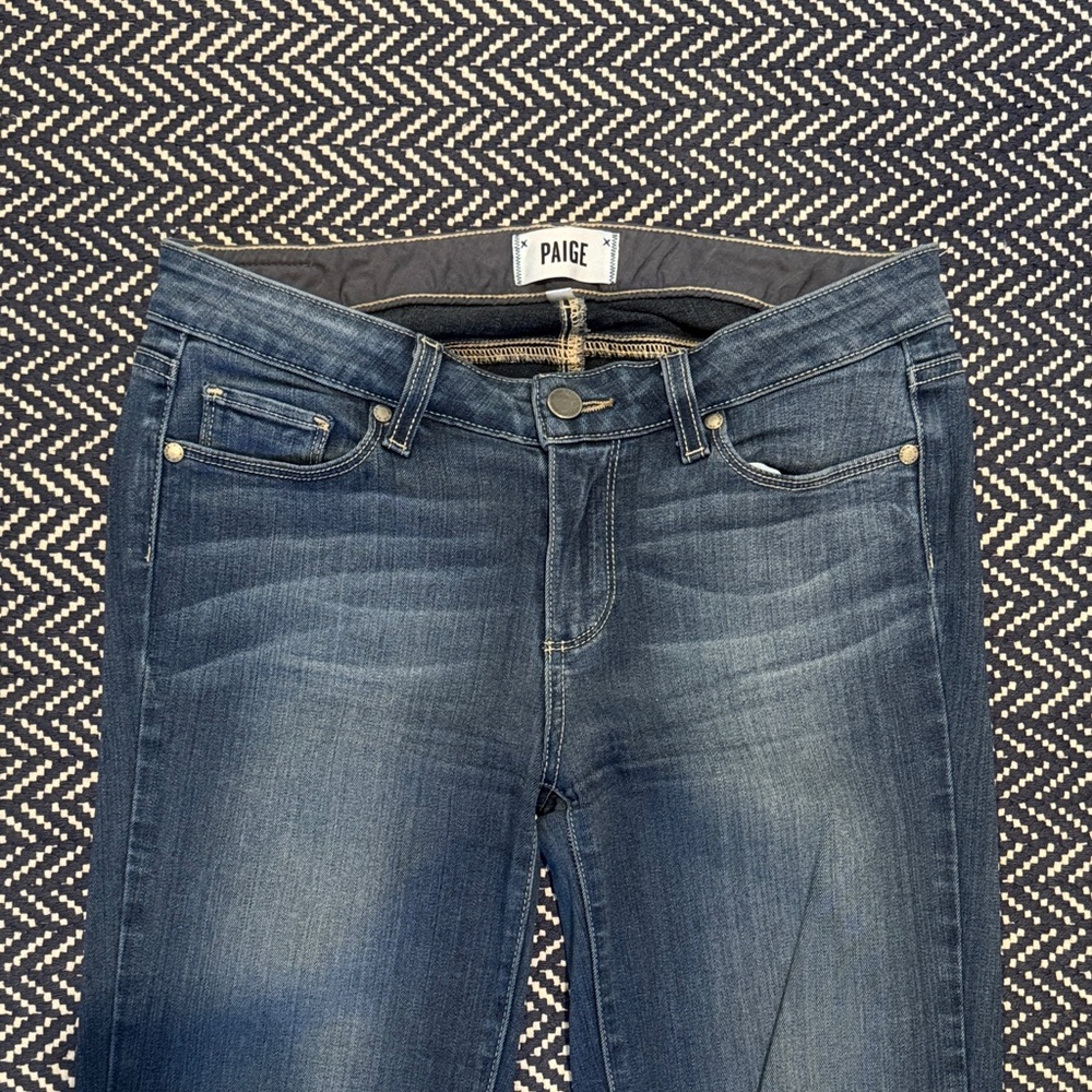 PAIGE Women's Dark Blue Skyline Skinny Jeans - Picture 3 of 8